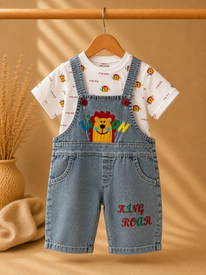 Mandalino Kids Aslan Detaylı Jean Salopet