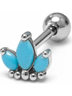 Defne Silver Gümüş Tukuaz Taşlı Piercing