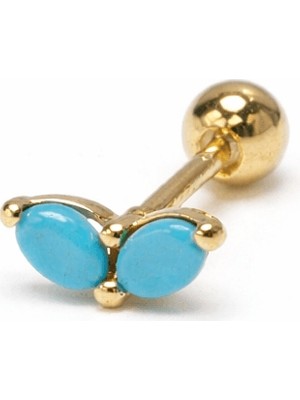 Defne Silver Gümüş Tukuaz Taşlı Piercing