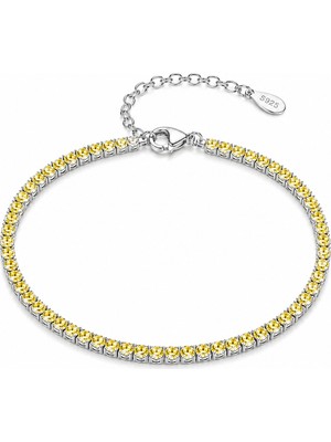 Defne Silver 1 mm Sarı Suyolu Bileklik