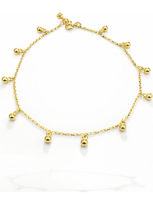 Defne Silver Top Charmlı Halhal
