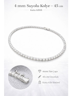Defne Silver 4 mm 45 cm Suyolu Kolye