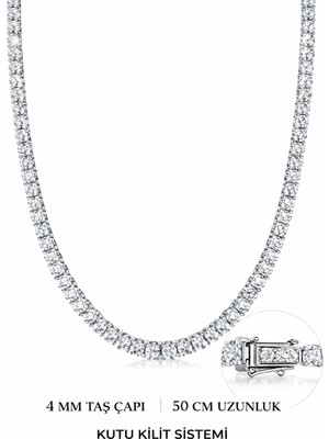 Defne Silver 4 mm 50 cm Suyolu Kolye