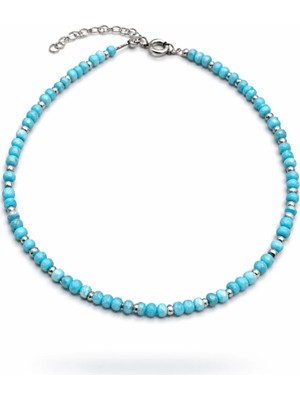 Defne Silver Kristal Taşlı Halhal