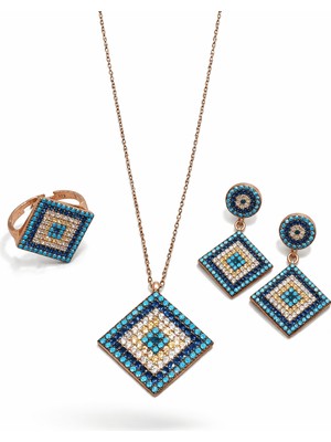 Defne Silver Nazar Boncuk 3lü Set