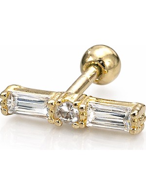 Defne Silver Gümüş Taşlı Piercing