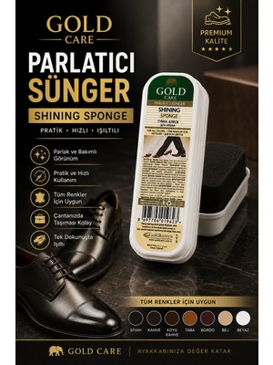Gold Care Parlatıcı Sünger – Ayakkabı Parlatma ve Bakım Süngeri Tüm Renkler Için