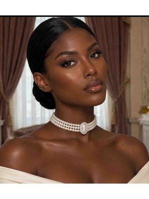 Ayancık Kids Cam Incili Gümüş Kaplama Tasma Choker Kolye 2026-2027 Yeni Moda