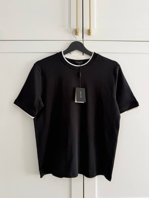 Massimo Dutti Siyah Renk Düz Basic Kısa Kollu Tişört