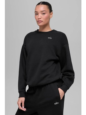 Bisiklet Yaka Uzun Kollu Basic Triko Kumaş Sweatshirt