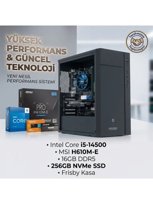 Os PRO15 Intel Core I5-14500 32GB Ddr5 Ram 1tb Nvme M.2 SSD Msı Pro H610M-E Windows 11 Pro Masaüstü Bilgisayar