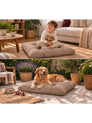 Yuvina 70X70 cm Kapitone Yer Minderi – Kare Oturma Minderi – Ev, Balkon, Bahçe ve Mutfak Için