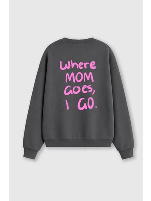 Monila Kadın Premium Kumaş 3 Iplik Şardonlu Sırt Baskılı Sweatshirt