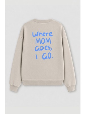 Monila Kadın Premium Kumaş 3 Iplik Şardonlu Sırt Baskılı Sweatshirt