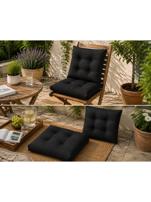 Yuvina 50X50 cm Kapitone Sandalye Minderi – Kare Oturma Minderi – Ev, Balkon, Bahçe ve Mutfak Için