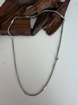 Aida Jewelss Üst Segment Salaş Payet Çelik Zincir Kolye 55 cm Çelik Erkek Kolye Erkek Çelik Zincir Kolye