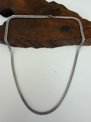 Aida Jewelss Üst Segment Salaş Traşlı Çelik Zincir Kolye 55 cm Çelik Zincir Kolye Erkek Çelik Zincir Kolye
