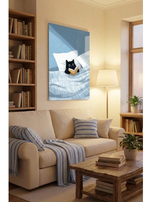 Mgi Design Kırılmaz Cam Tablo   (Kalın) - Ev Işyeri Duvar Dekorasyonu – Kedi Tasarımlar (Dikey) - Evcil Hayvan Sevimli Minimal Salon Ofis Temperli Uv Baskı Hediyelik Şık