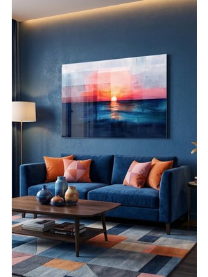 Mgi Design Kırılmaz Cam Tablo   (Kalın) - Ev Işyeri Duvar Dekorasyonu - Soyut Manzara Tasarımlar (Yatay) - Doğa Panorama Geniş Huzur Yatak Odası Salon Antre Temperli Uv Baskılı