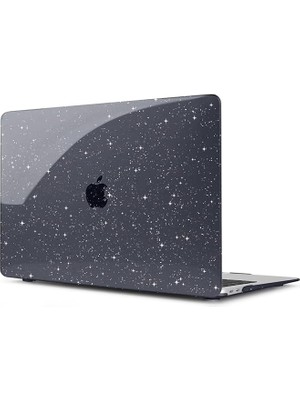 MacBook Ince Sararmayan Şeffaf MacBook Crystal Ishield Kapak Sert Kabuk Koruma Kılıfı (Pro 13 M1 M2 A2338 Simli Siyah)