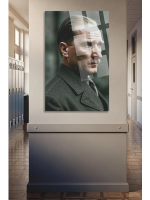 Mgi Design Atatürk Cam Tablo | Sanatsal Duvar Dekoru | Solmayan Canlı Renkler | Mutfak ve Yemek Alanı | Sevdiklerinize Hediyelik | Dayanıklı Cam Yapı