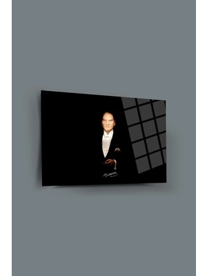 Mgi Design Atatürk Türk Bayrağı Cam Tablo | Modern Sanat Tablosu | Uv Baskılı Canlı Renkler | Ev ve Iş Yeri | Anlamlı Hediye Seçeneği | Kolay Montaj Askılı
