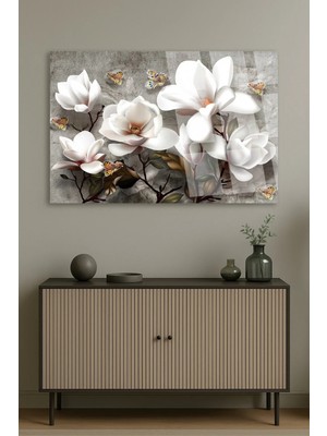 Mgi Design Çiçekler Renk Uyumlu Özgün Cam Tablo | Modern Sanat Tablosu | Solmayan Canlı Renkler | Mutfak ve Yemek Alanı | Anlamlı Hediye Seçeneği