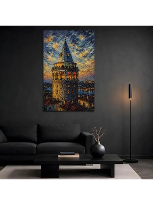 Mgi Design Van Gogh Tarzı Galata Cam Tablo, Ünlü Ressam Klasik Sanat Temperli Cam Duvar Tablosu, Uv Baskılı Salon Ofis Duvar Dekoru, Modern Sanatsal Dekoratif Hediyelik