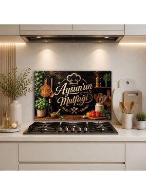 Mgi Design Kişiye Özel Ankastre Ocak Arkası Cam Panel, Mutfak Tezgah Arası Temperli Cam Koruyucu, Isıya Dayanıklı Yağ Tutmaz Kolay Temizlenen Dekoratif Duvar Paneli