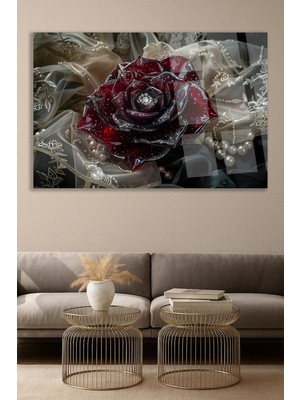 Mgi Design Gül Oda Ulta Cam Tablo | Modern Sanat Tablosu | Solmayan Canlı Renkler | Salon ve Oturma Odası | Anlamlı Hediye Seçeneği | Kolay Montaj Askılı