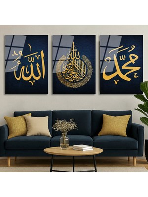 Mgi Design Lü Dini Islami Allah Ayetel Kürsi Cam Tablo | Şık Duvar Tablosu | Canlı Renkli Baskı | Mutfak ve Yemek Alanı | Ev Hediyesi | Parlak Cam Yüzey