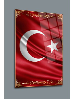 Mgi Design Türk Bayrağı Cam Tablo | Dekoratif Duvar Tablosu | Uv Baskılı Canlı Renkler | Ev ve Iş Yeri | Doğum Günü Hediyesi | 4mm Kırılmaz Cam | Kafe ve Ofis Için