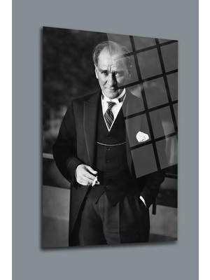 Mgi Design Atatürk Cam Tablo | Sanatsal Duvar Dekoru | Solmayan Canlı Renkler | Mutfak ve Yemek Alanı | Sevdiklerinize Hediyelik | Dayanıklı Cam Yapı