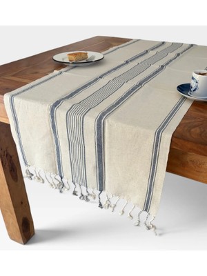 Monochrome Keten Pamuk Runner