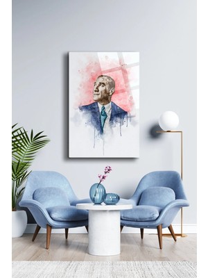 Mgi Design Atatürk Cam Tablo Portre Cam Tablo Duvar Dekoru Atatürkçizilmez Cam Solmaz Baskı 037