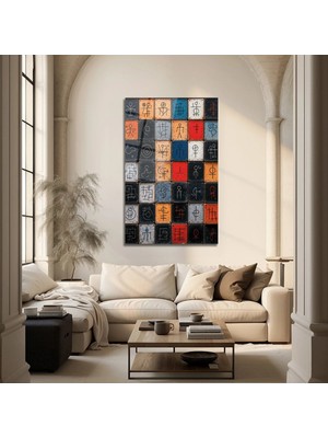 Mgi Design Modern Semboller Desenli Dekoratif Cam Tablo