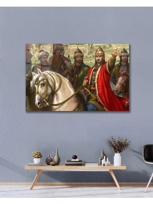 Mgi Design Fatih Sultan Mehmet At Osmanlı Cam Tablo Modern Ev Ofis Salon Oda Dekoru Hediyelik