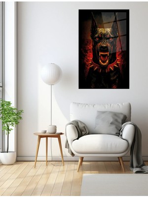 Mgi Design Agresif Doberman Temalı Cam Tablo