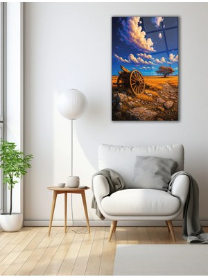 Mgi Design Sessiz Yolculuk Kırsal Manzara Cam Tablo
