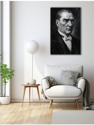 Mgi Design Ulu Önder Atatürk Portresi Cam Tablo | Atatürk Temalı Dekoratif Duvar Tablosu, Salon, Ofis ve Çalışma Alanı Dekoru,