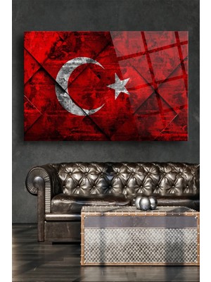 Mgi Design Türk Bayrak Cam Tablo,duvar Dekarasyonu,ev Dekorasyon,duvar Tablosu,ev Hediyesi