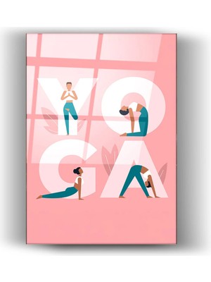 Mgi Design Yoga Temalı - Cam Tablo- Ev ve Ofis Dekorasyonu-Motivasyon-Spor