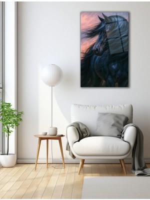 Mgi Design Rüzgârın Ruhu – Kara Atın Asaleti Temalı Cam Tablo