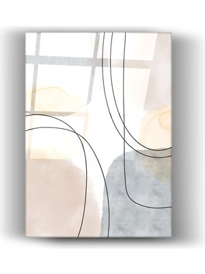 Mgi Design Cam Tablo – Minimalist Soyut Desen, Modern Dekoratif Duvar Tablosu-Ev-Ofis Dekorasyonu