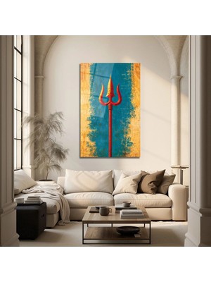 Mgi Design Soyut Mızrak Motifli Cam Tablo – Modern Sanat Dokunuşu