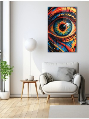 Mgi Design Kozmik Göz – Renklerin Patlamasıyla Uyanış Cam Tablo
