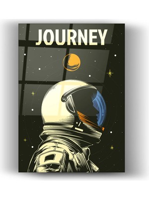 Mgi Design Uzay Temalı- Cam Tablo- Ev ve Ofis Dekorasyonu-Astronot