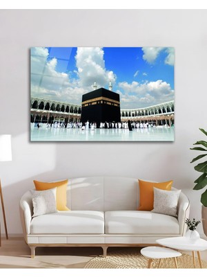 Mgi Design Kabe Mekke Mescid-I Haram Islami Dini Cam Tablo Modern Ev Ofis Salon Duvar Oda Hediyelik