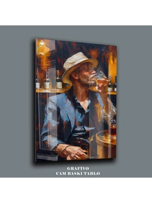 Mgi Design Sanatsal Modern Portre Cam Tablo – Içki ve Bar Temalı Tasarım