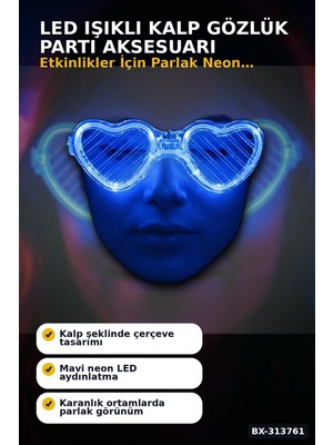 SHC4200 3 Modlu LED Işıklı Gözlük Glow Parti Aksesuarı 1 Adet Hafif Neon BX-313761
